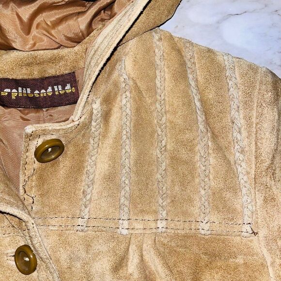 Splitend Ltd. Leather Jacket w/ Waist Tie Tan Women S Western Boho Cowboy - Picture 3 of 9